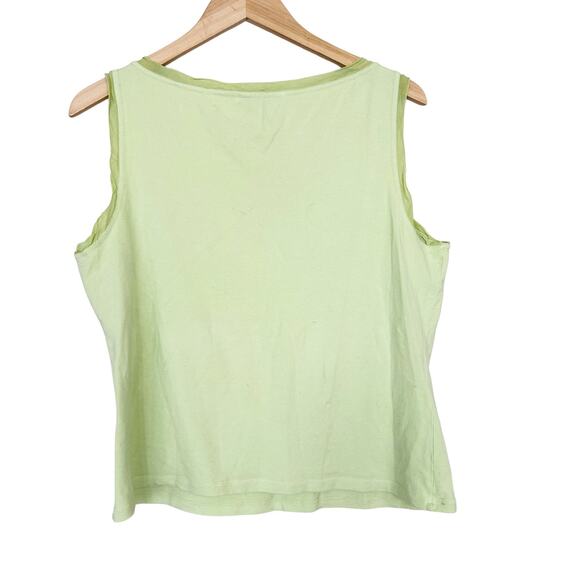 Johnny Was Green Tank Top Sz L - Picture 3 of 5